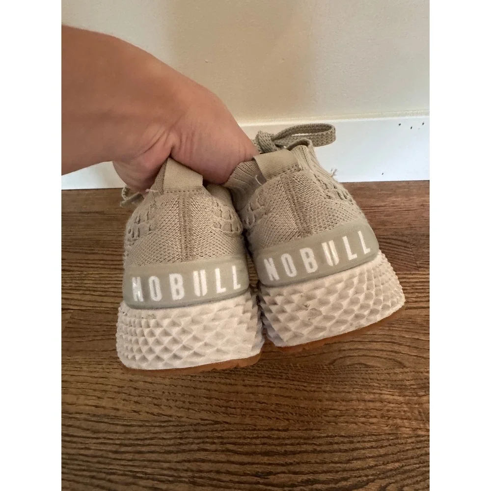 NOBULL Knit Runner Sand Beige Women Athletic Training Running Shoes Gum Sole 8.5